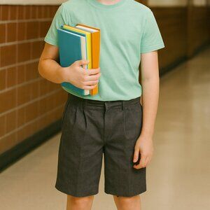 Parker Boys Uniform Shorts Gray School Academia Classic Size 8